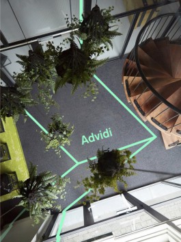 Advidi offices logo entrance